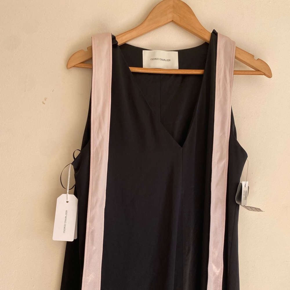 New CÈDRIC CHARLIER Black silk maxi dress size 44
